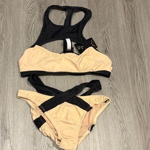 Forplay Black and Tan Bikini Set